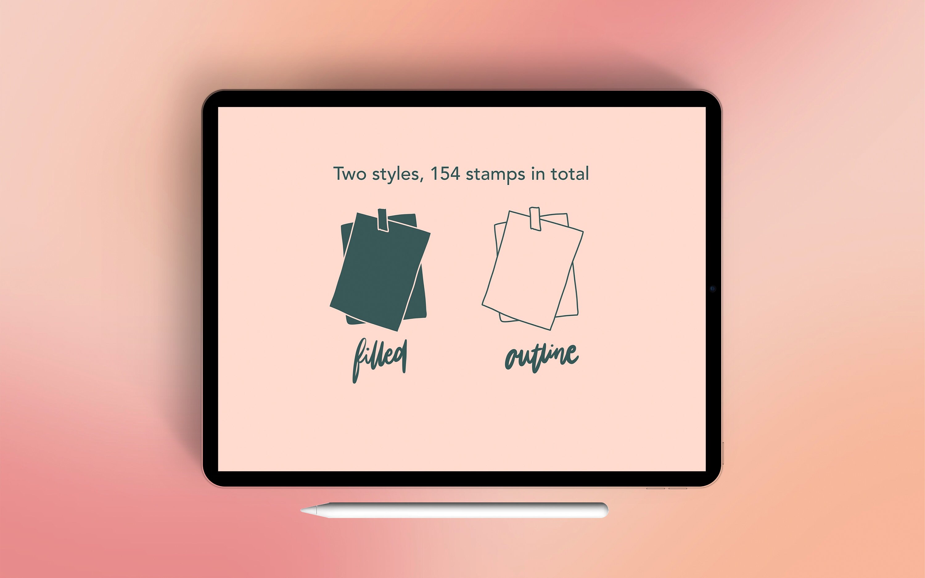 150 Procreate Sticky Notes Stamp Brushes Digital Planner Etsy