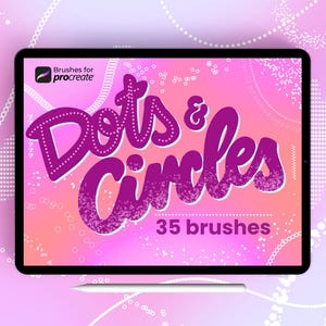 30+ Procreate Circle and Dot Brushes: Stippling, Halftone and Border Brush Set