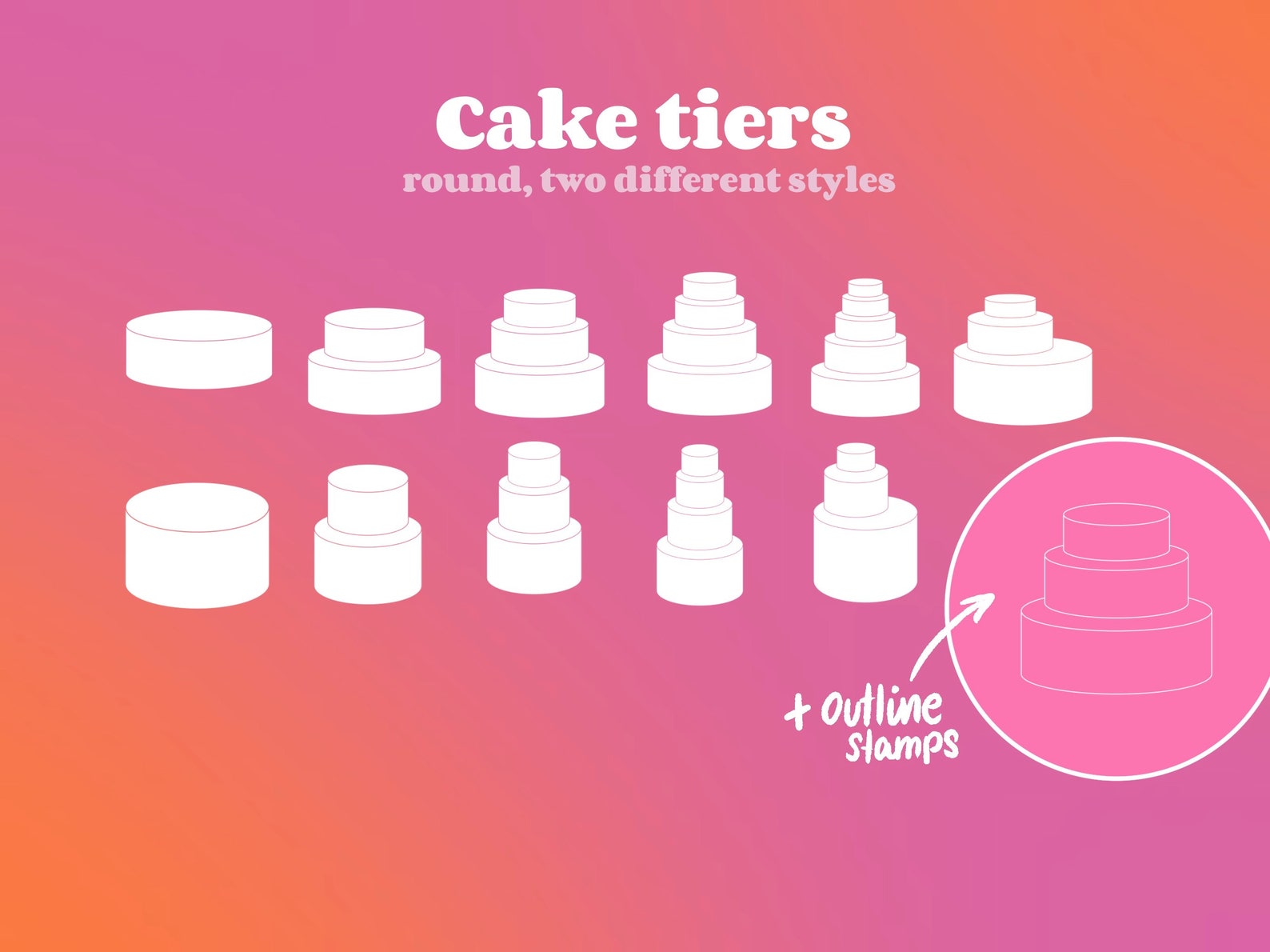 100 Procreate Cake Decoration Stamp Brushes Cake Drawing Cake Tier