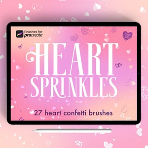 25+ procreate hearts sprinkles brushes | heart confetti brushes | procreate valentines day | Candy hearts  | love brush digital download