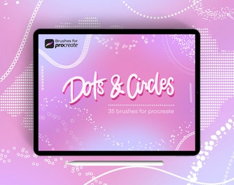 30+ procreate circles and dots brushes | procreate stippling brushes | dot work brush set | dotted border circle brush, digital download