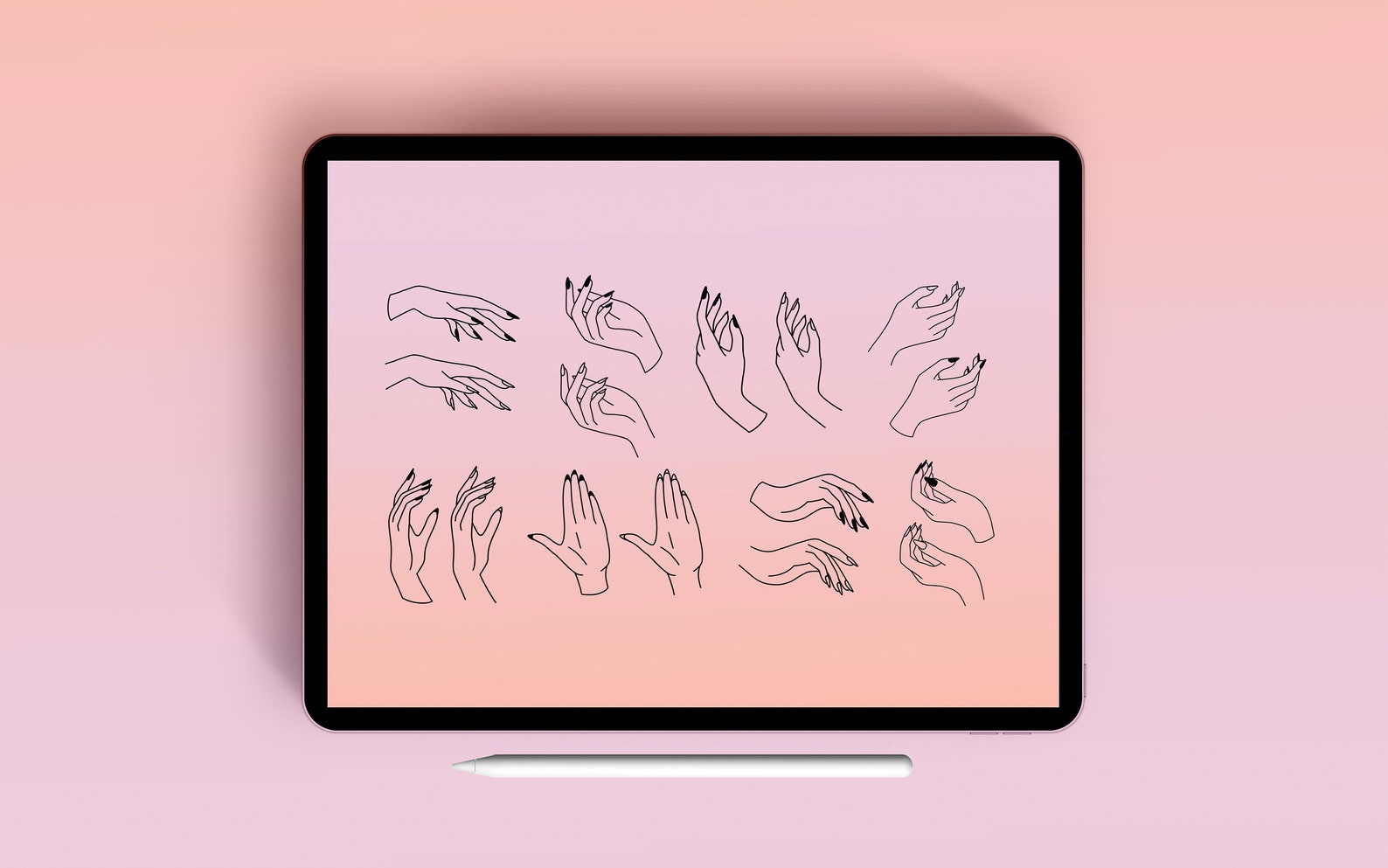 Procreate Hand Stamp Brush Set 26 Elegant Women Hands Etsy