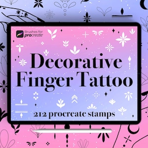 210+ Procreate Finger Tattoo Stamp Brushes: Minimalist Ornaments Decorative Shapes & Elements