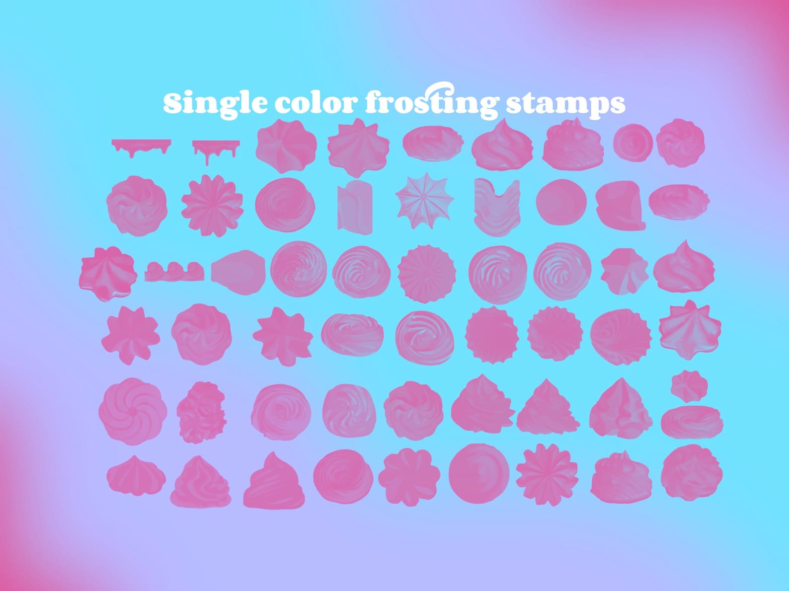 140 Procreate Cake Frosting Stamp Brushes Cake Decoration Etsy