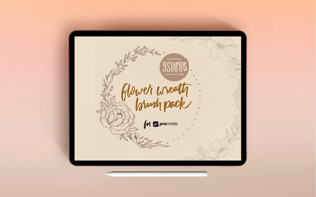 Procreate Flower Wreath Stamps: Elegant Floral Brush Set for Tattoo ...