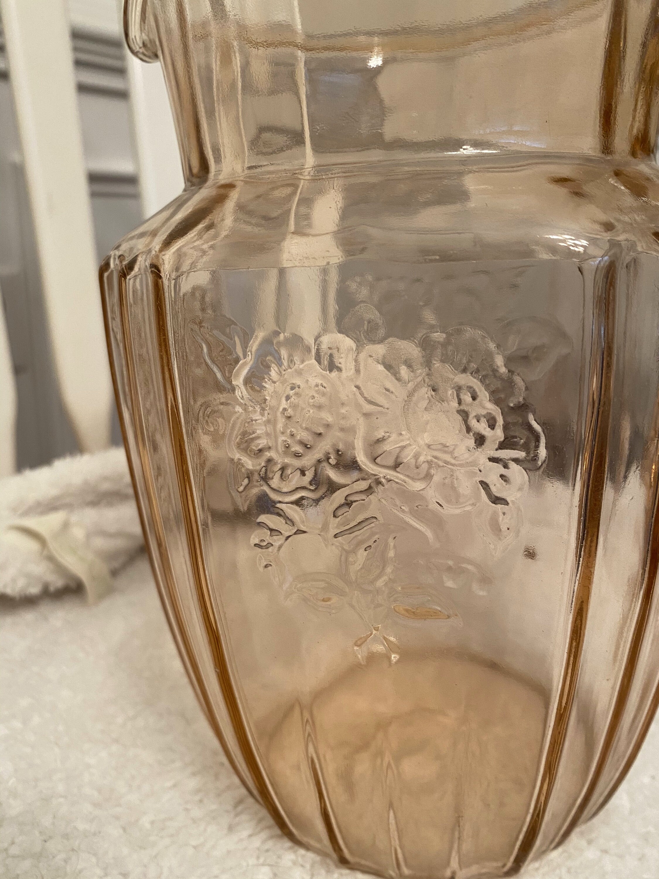 Mayfair Open Rose Pink Depression Glass Pitcher Etsy