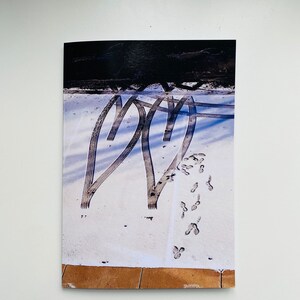 Due cuori nel biglietto d'auguri sulla neve