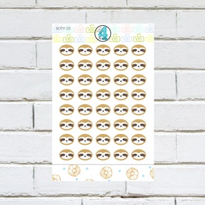 SOTY-33 | SLEEPY SLOTH Animal Sticker Sheet