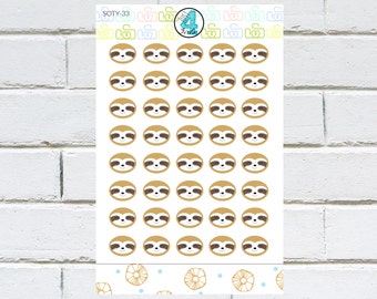 SOTY-33 | SLEEPY SLOTH Animal Sticker Sheet