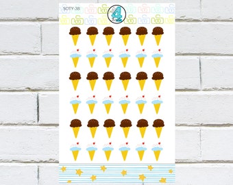 SOTY-38 | ICE CREAM Cone Planner Sticker Sheet