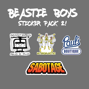 Beastie Boys Vinyl Stickers 4 pack / Mike D MCA Adrock / Band Stickers / Beastie Boys Art / Check Your Head