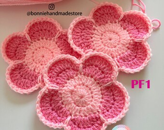 Pink & Purple Flower Crochet round coasters handmade,drinks coasters