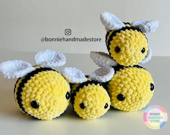 Crochet Bumble Bee Plushie, Handmade Bee Toy