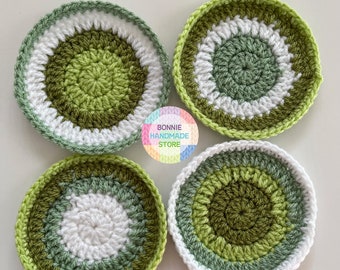 Tree color Crochet round coasters handmade,drinks coasters