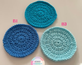 Blue Crochet round coasters handmade, drinks coasters