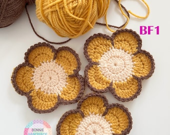 Brown Flower Crochet , coasters handmade,drinks coasters