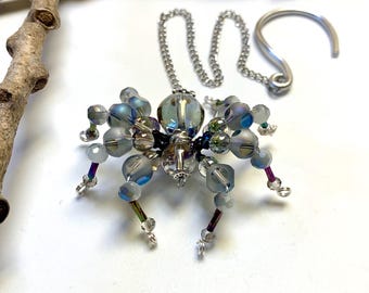 Beaded Spider Plant Hanger: Suncatcher Home Decor, Good Luck Suncatcher