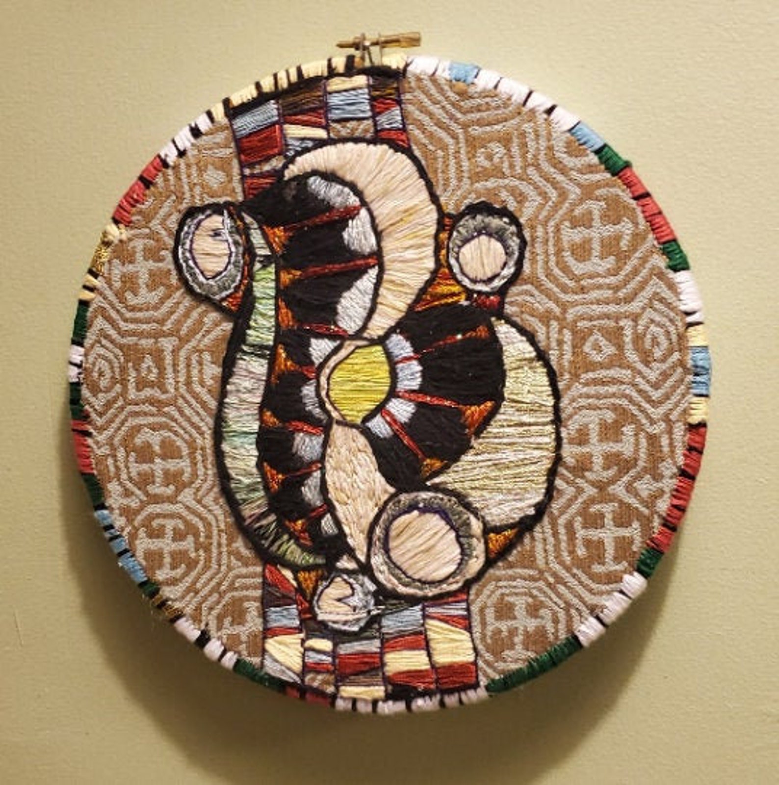 Original hand embroidered wall hanging wall dcor abstract  etsy Original hand embroidered wall hanging wall dcor abstract  etsy