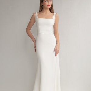 Ready to Ship Dress SIZE US 4 8 Crepe Wedding Dress Minimalist