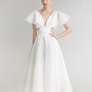 Midi wedding dress EULALIA. Casual wedding dress | Civil wedding dress | Cocktail dress