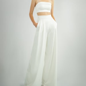 Palazzo pants ANDREA. Bridal separates casual wedding dress reception dress civil wedding dress image 1