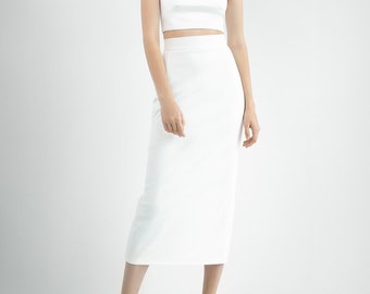 Crepe skirt CLAIR. City hall wedding | bridal separates | sheath silhouette | casual wedding dress