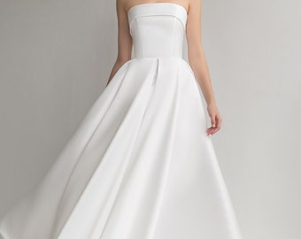 Ball gown wedding dress SOPHIE. A-line silhouette | Minimalist dress | Long bridal gown