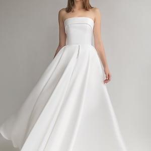 Ball gown wedding dress SOPHIE. A-line silhouette | Minimalist dress | Long bridal gown