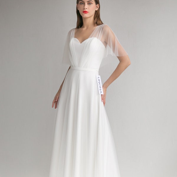 Reception dress DAINA MIDI. Wedding cocktail dress | civil wedding dress | casual wedding dress