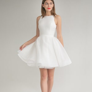 Short wedding dress FILICI. Cocktail dress | White mini dress | Courthouse wedding dress