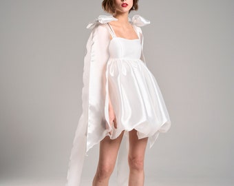 Mini wedding dress LEONI. Off white wedding dress | Casual wedding dress | Civil wedding dress