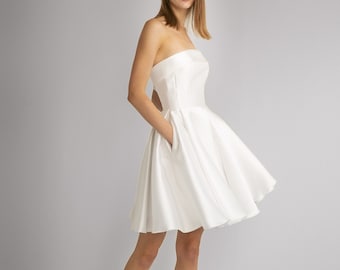 Summer cocktail dress SOPHIE. White wedding dress | mini wedding dress |  romantic white dress