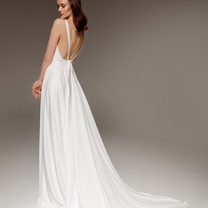 Reception dress MIA with train | Silk wedding dress | Sexy wedding dress | Romantic white dress