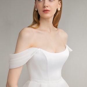 Midi wedding dress TIFFANY. Simple wedding dress Minimalist dress Civil wedding dress image 3