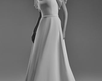 navy blue dress for baby girl Flowing A-Line Wedding Dresses main image 0