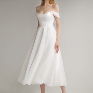 Midi wedding dress TIFFANY. Simple wedding dress | Minimalist dress | Civil wedding dress