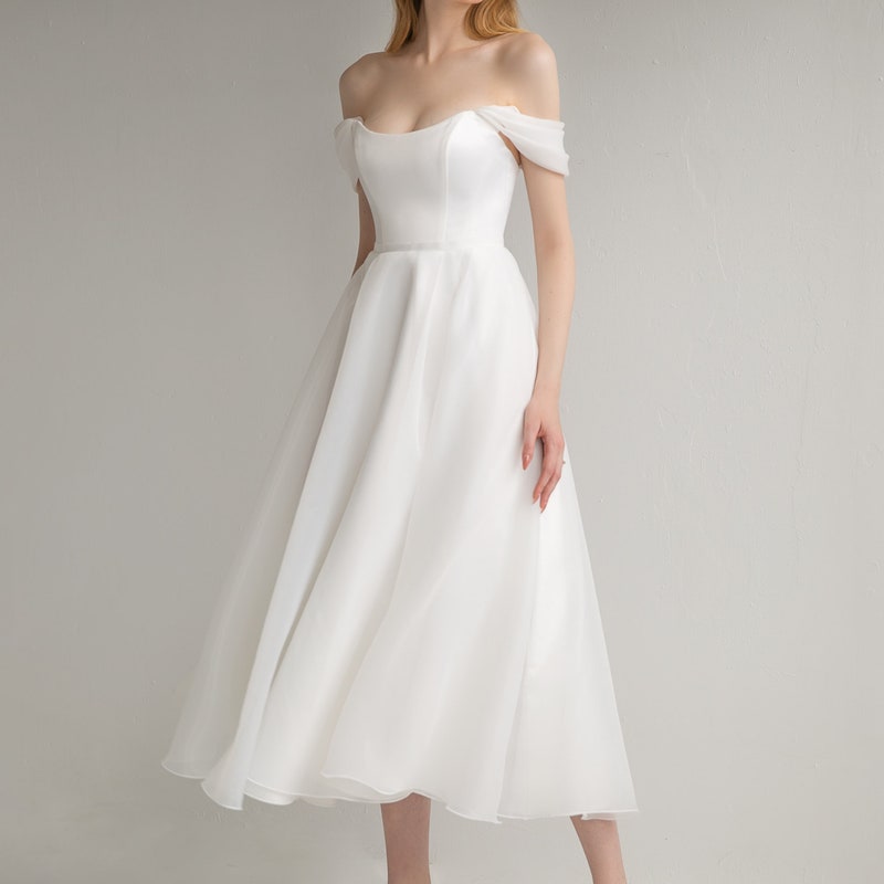 Midi Wedding Dress - Etsy UK