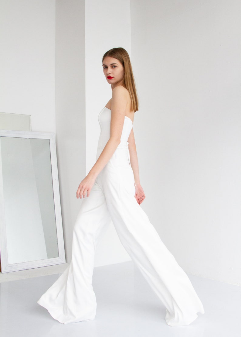 Wedding jumpsuit JIN. Alternative wedding dress casual wedding dress bridal jumpsuit white aesthetic image 9