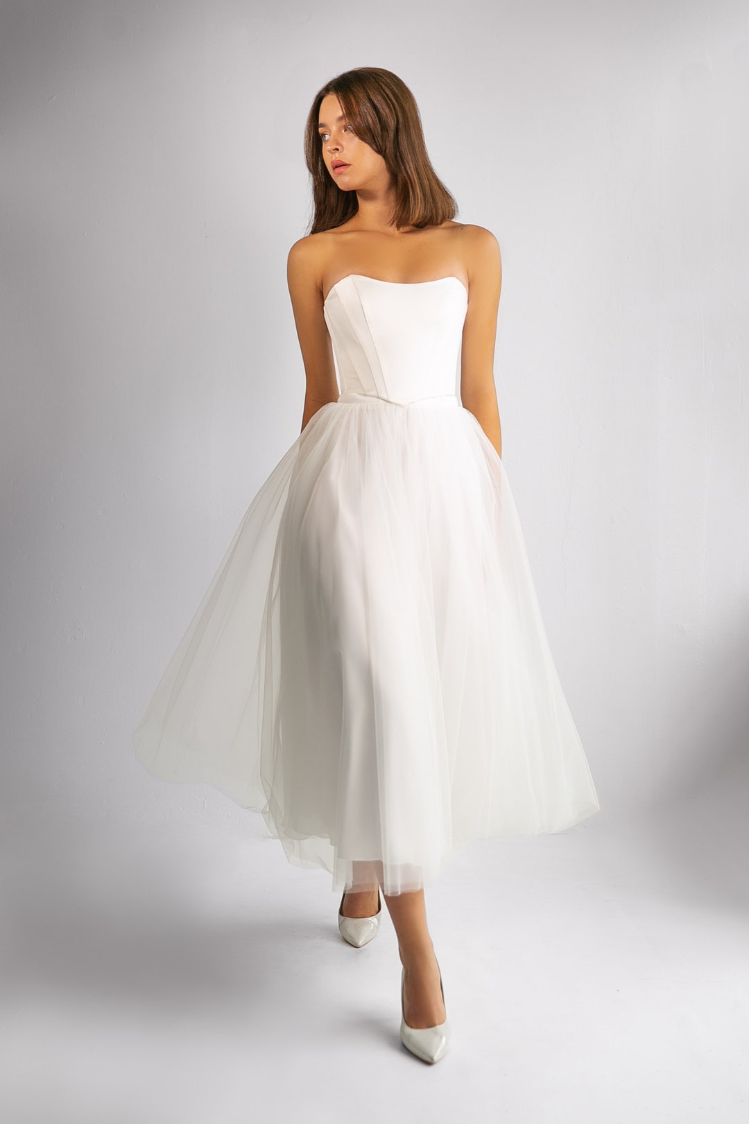 Simple Wedding Dress Adriana. Ivory Wedding Dress Casual - Etsy