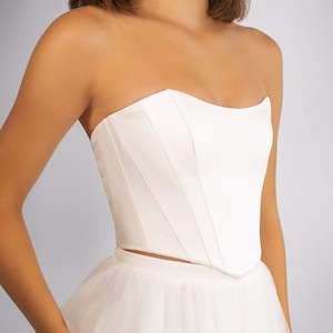 Elegant Bridal Satin Corset with Lace-Up Detail Adriana | Strapless corset | Bridal Separates