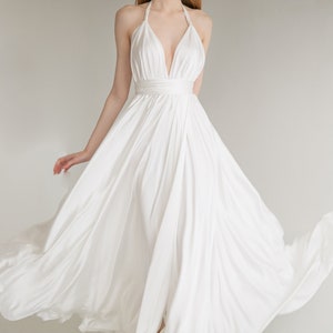 Reception dress KASSANDRA. Silk wedding dress Engagement dress Rehearsal dress Ivory