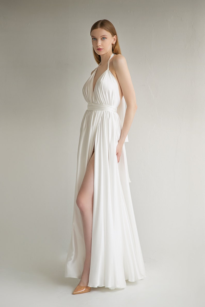 Reception dress KASSANDRA. Silk wedding dress Engagement dress Rehearsal dress image 2