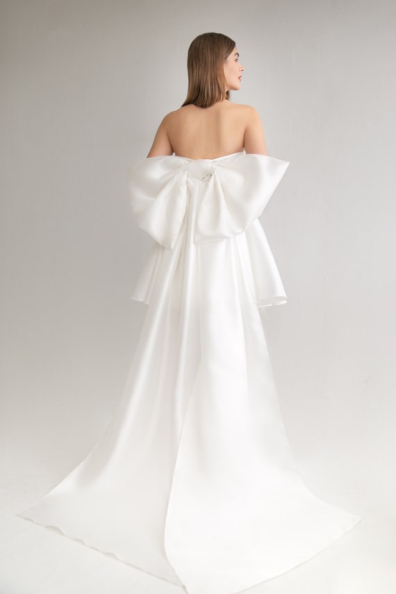 White elopement shop dress