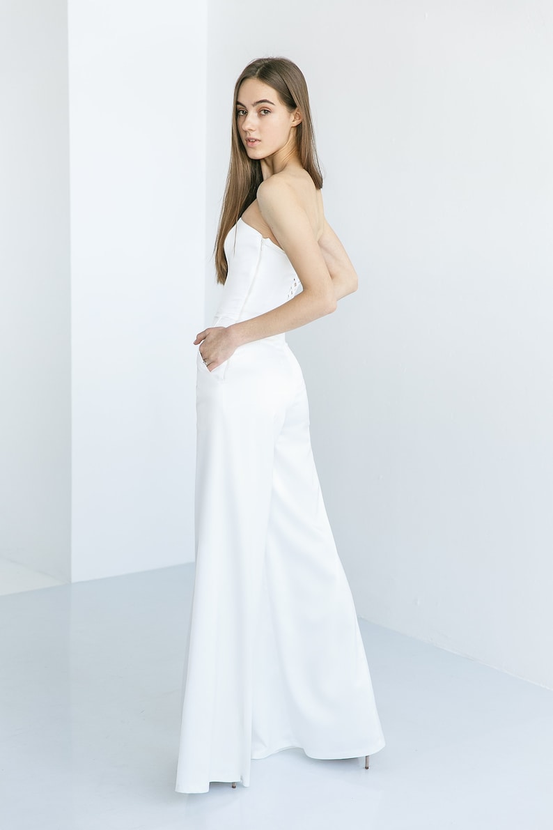 Wedding jumpsuit JIN. Alternative wedding dress casual wedding dress bridal jumpsuit white aesthetic image 4