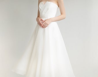 Hochzeitsgast Kleid GRACE. Midi Brautkleid | Elopement Kleid | Standesamtliche Hochzeitskleid