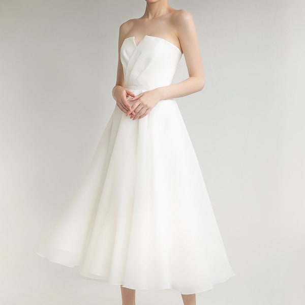 Wedding guest dress GRACE. Midi wedding dress | Elopement dress | Civil wedding dress