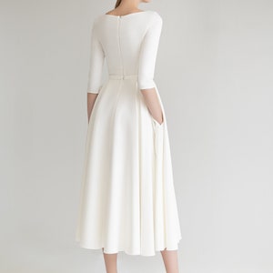 Modest Wedding Dress ADRI MIDI. Crepe Wedding Dress - Etsy