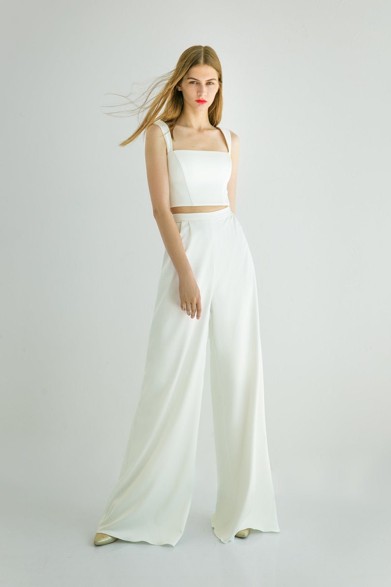 Palazzo pants ANDREA. Bridal separates casual wedding dress reception dress civil wedding dress image 2