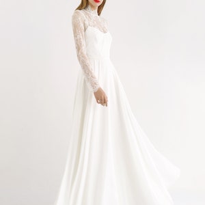 Boho wedding dress MICHELLE. Modest wedding dress winter wedding dress long wedding gown image 2