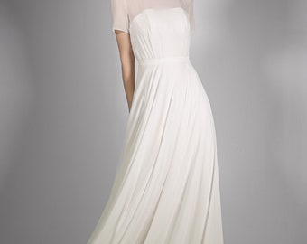 Modest wedding dress MARSI. Simple wedding dress | Modern wedding dress | Minimalist dress